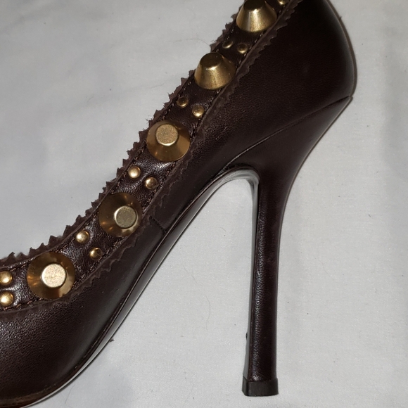 DSQUARED Black Leather Stud Stilettos - Picture 3 of 5